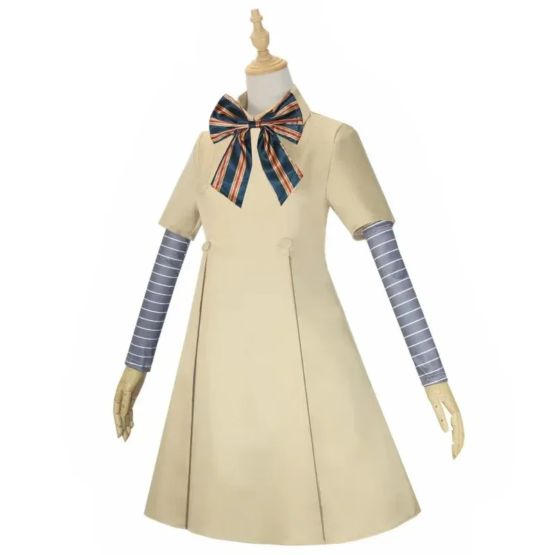 영화 메간 코스프레 의상 어린이를위한 소녀 카키 귀여운 우아한 드레스 정장 공포 코스프레 유니폼 할로윈 카니발 파티 의류