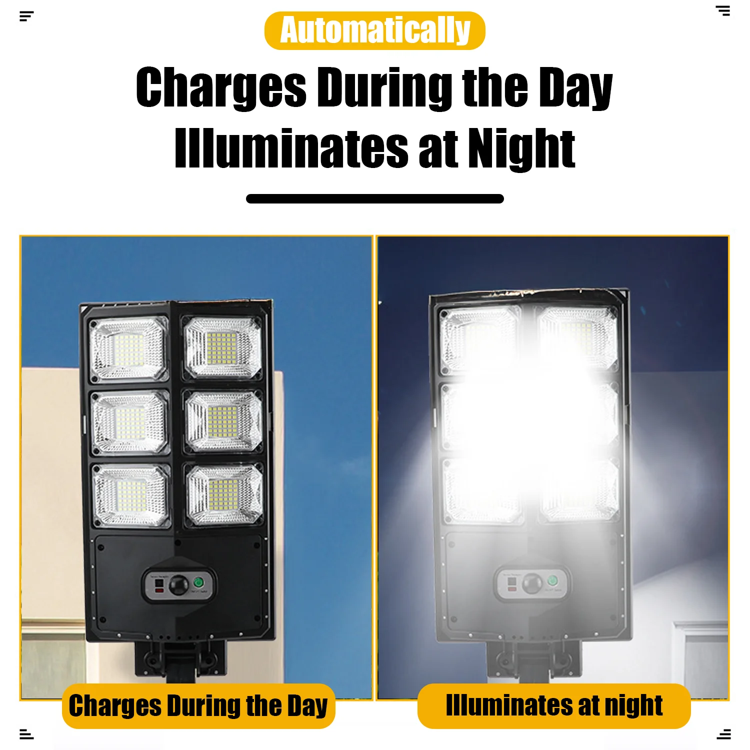 20W Solar LED Sensor Street Lamp Outdoor Waterproof Light 3 Modes High Power Garden Yard Decorative Lighting