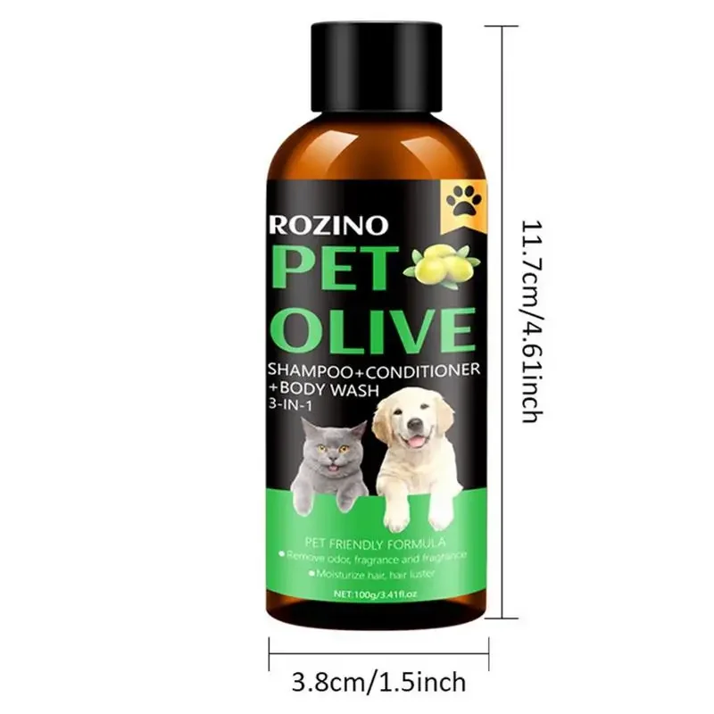 Dog Shampoo 3 in 1 Cat Olive Shower Gel Powerful Cleansing Sterilization Deodorization Fragrance Retention Pet Cleaning Supplies