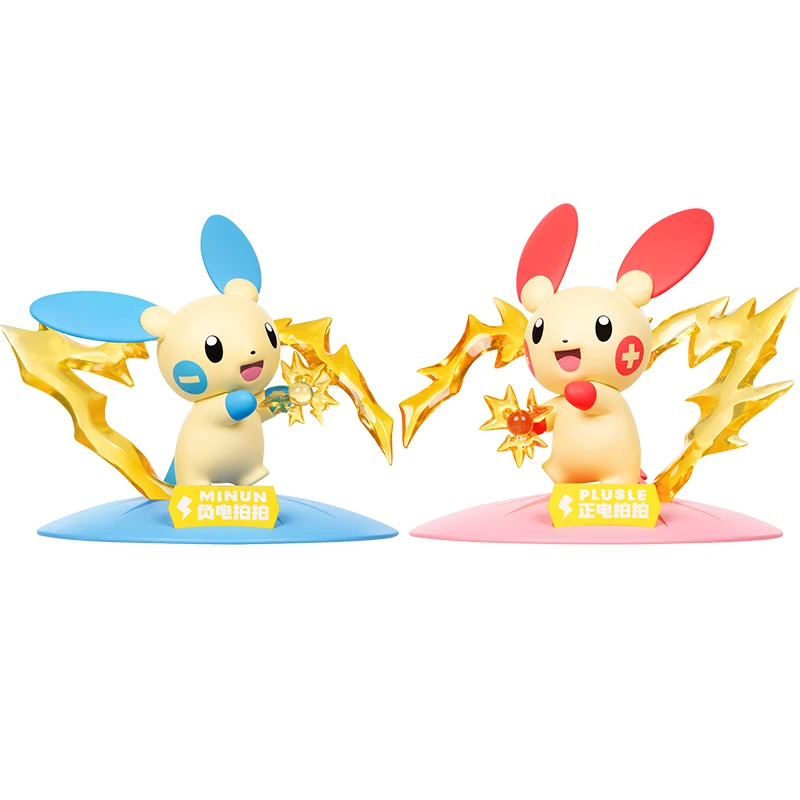 

In Stock Original Pokemon Minun Plusle Anime Action Figure Toys For Boys Girls Kids Children Birthday Gifts Collectible Model