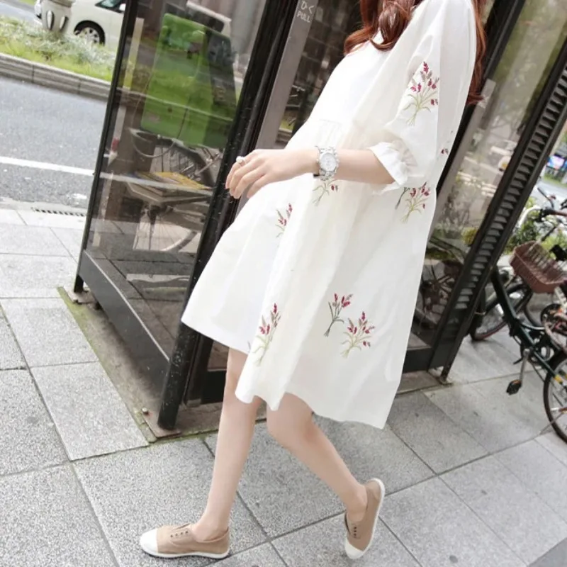 Maternity Clothing China Casual Floral Dress Cotton Loose for Pregnant Women Maternity Clothes Casual Pregnancy Maternity