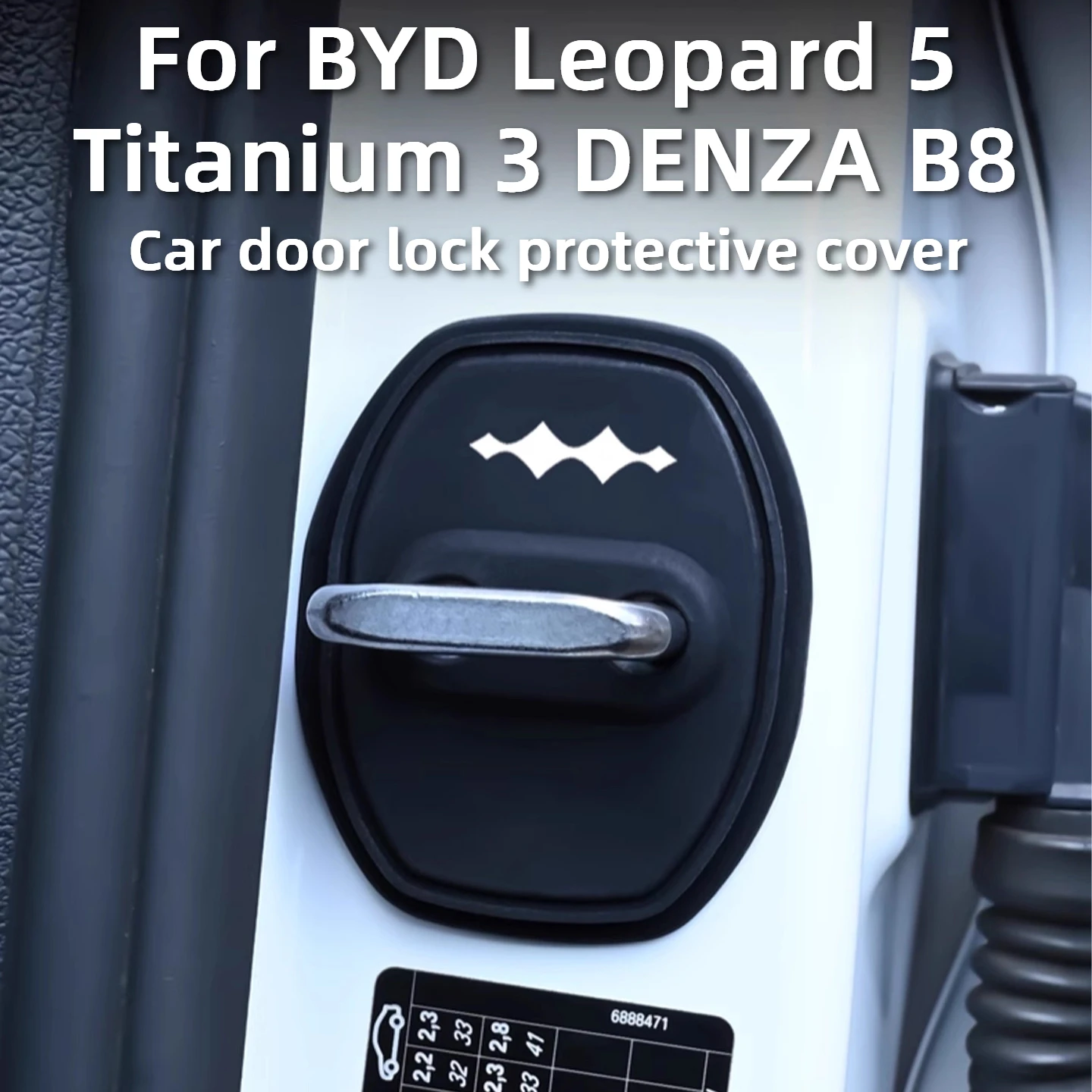 

For BYD Leopard 5 Titanium 3 DENZA B8 Special Car Door Lock Cover Silicone Shock Absorbing Buffer Pad Door Protective Sleeve