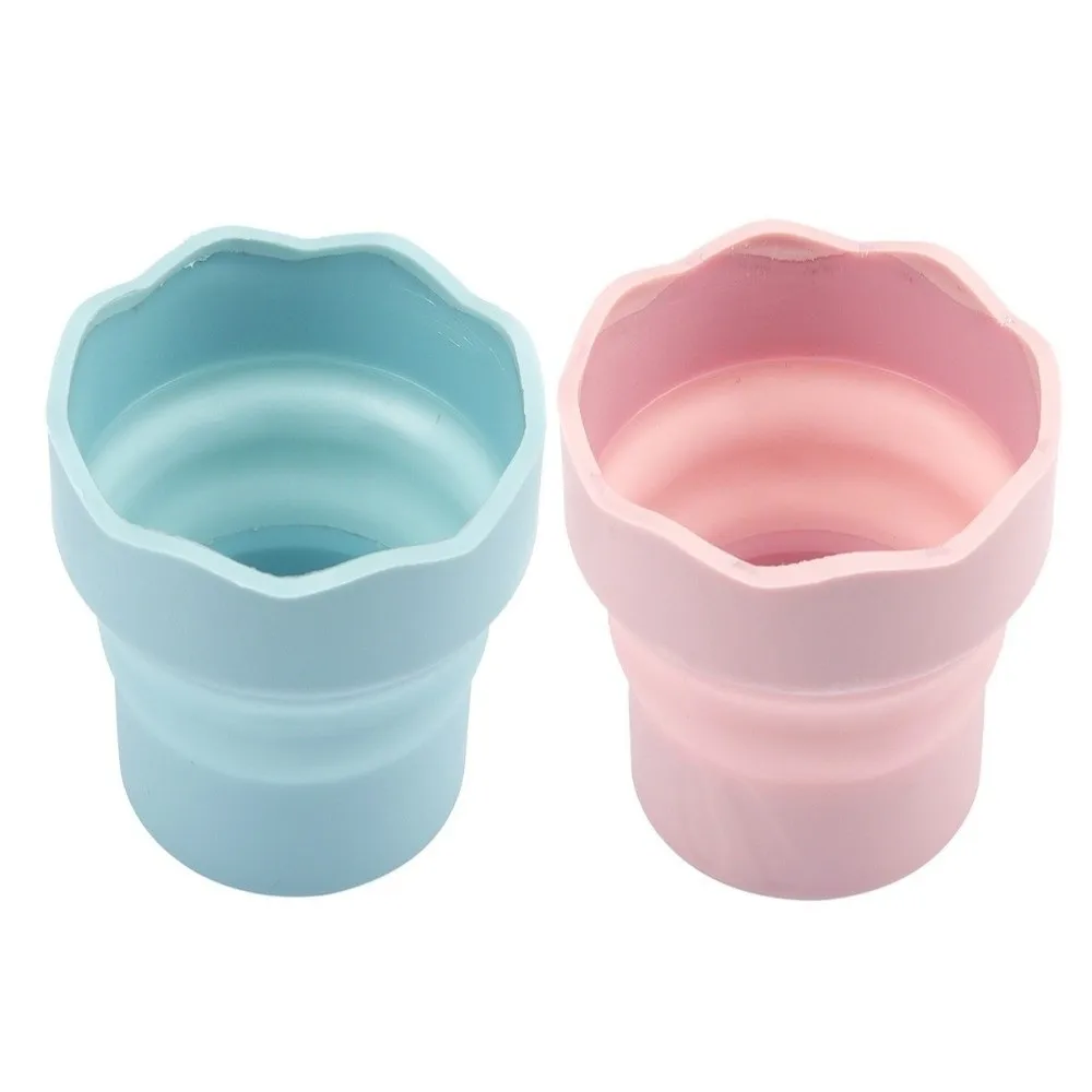 Silicone Material Brush Washing Bucket Folding Design Collapsible Painting Clean Container Multicolor Option 3.82 × 3.15in view 5