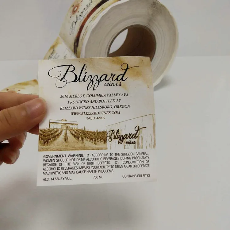 สติกเกอร์ไวน์แดงเคลือบทองคำแบบกำหนดเอง 500 มล. กันน้ำ สำหรับตกแต่งบรรจุภัณฑ์ขวด พร้อมโลโก้ของคุณ