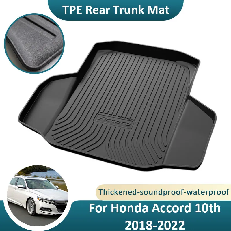 TPE Rear Trunk Mat For Honda Accord 10th 2018 2019 2020 2021 2022 Storage Floor Pad Covers Dirt-resistant Decoration Waterproof