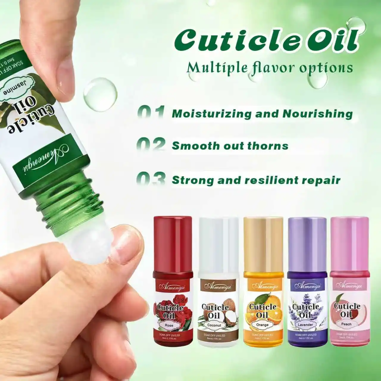 Multipl Nutritional Oil, Portable Ball Bearing He, Stratum Corneum Oils, Moisturizing and Strengthening Nail care, daily Nail Ca