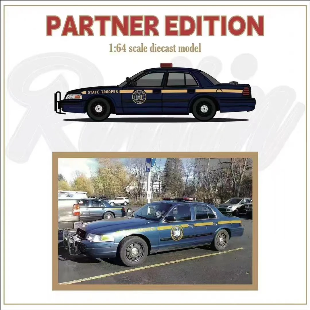 Rollin 1:64 Crown Victoria Police Patrol Car MK2 EN114 Pantner Edition Diecast Diorama Model Collection Miniature Toys