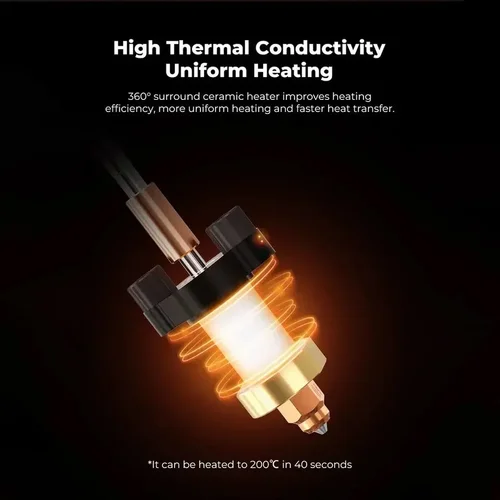 Imagen 2 del producto Para Creality K1C k1 Max Hotend bloque calefactor cerámico piezas de impresora 3D Kit de boquillas de intercambio rápido resistencia a rotura de calor k1max extremo caliente