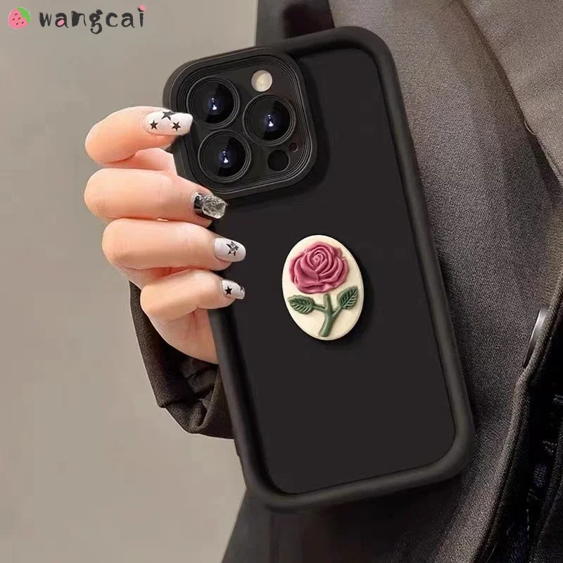 ل Honor X9C X8A X7A X6A X8 X6 X5 X6S X60 X60i 200 Pro 70 Lite Play 7T Magic 7 6 Pro في نهاية المطاف البيضاوي زهرة الورد ماتي جراب هاتف #4