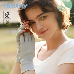 OhSunny UV Gloves 2024 New Sun Protection Breathable Cool Feeling Fingerless Mittens Anti-UV UPF50+ for Women Outdoor Driving