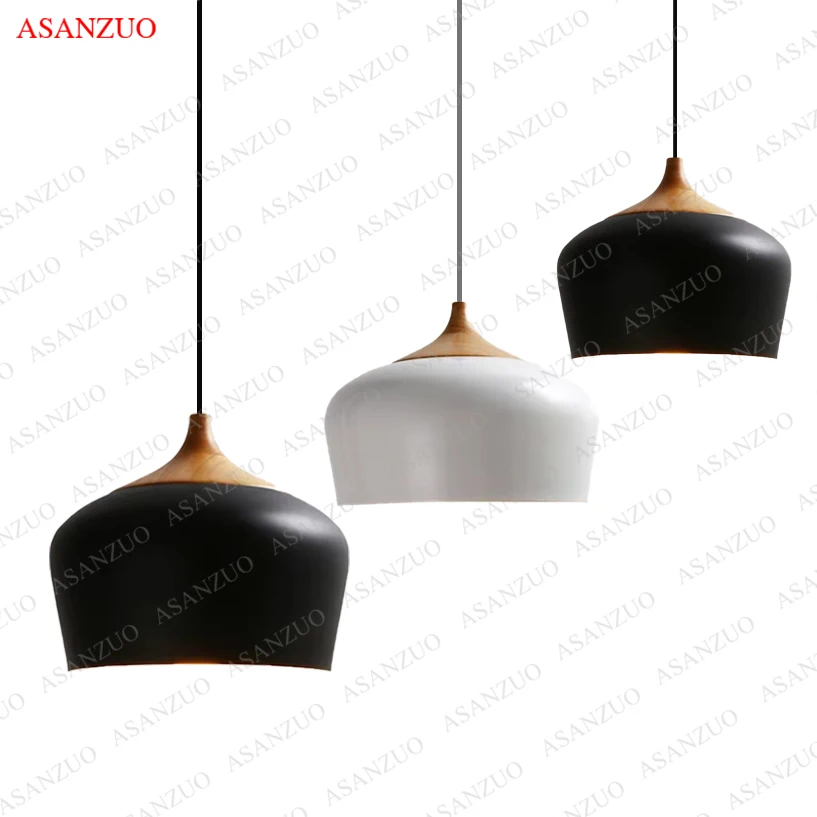 

ASANZUO Modern pendant light black/white Retro Droplight Bar Cafe Bedroom Restaurant American Hanging Lamp Dia 30cm