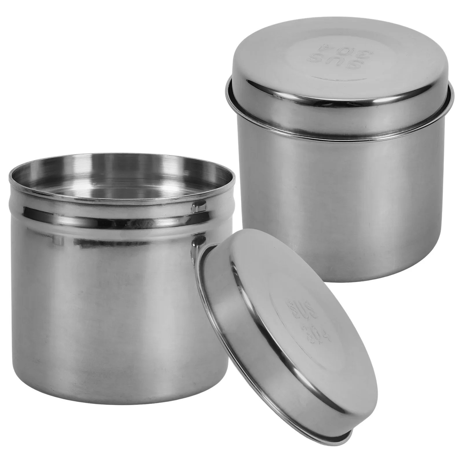 

2Pcs Stainless Steel Ointment Jar Heat Resistant Dressing Container for Gauze Cotton Balls Storage Unguent Vessel Suitable