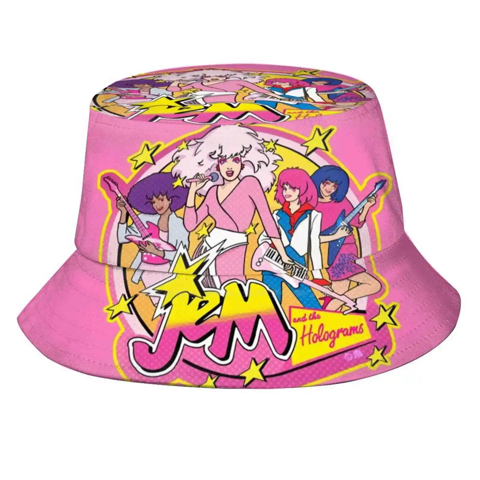 80S Jem And The Holograms High Quality Sun Cap Fisherman Hat Bucket Hats 80S Tv 80S Cartoons 80S Jem Jem And The Holograms Punk