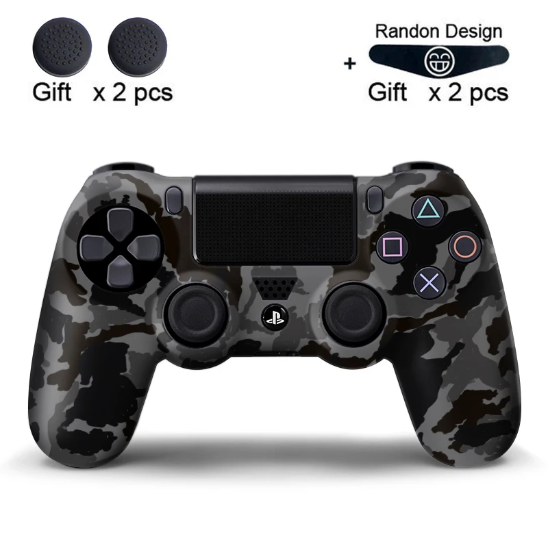 DATA FROG Soft Silicone Case For PS4 Controller Camo Protection Skin For Sony PS4 Pro Slim Gamepad Thumb Grips Joystick Caps