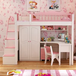 Prezzo economico principessa forte stabilità Design semplice letto a castello per bambini in legno con armadio a scatola mobili per camera da letto per bambini