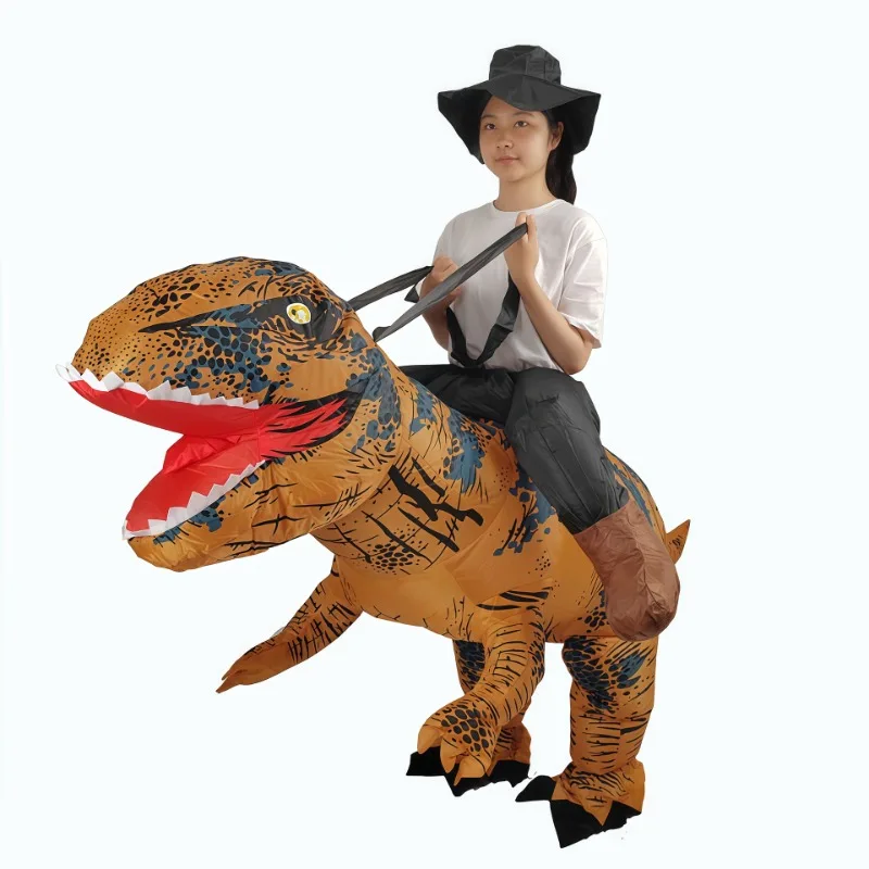 

Dinosaur Theme Party Tyrannosaurus Rex Inflatable Costume Riding on Dinosaur Costume Halloween Dress Up Fun Party Cosplay