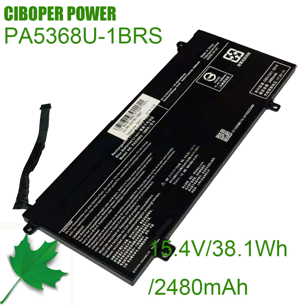 CIBOPER POWER New Laptop Battery PA5368U-1BRS 15.4V/38.1WH/2480mAh For DYNABOOK SATELLITE PRO L50-G Notebook