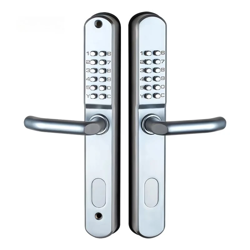 Outdoor Double-Sided Mechanical Password Lock Waterproof Aluminum Art Garden Door Key Not Hollow out Security Privacy
