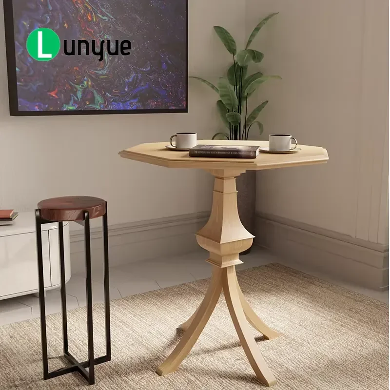 Modern Oval Solid Wood Dining Table with Spider Oak Legs Small Size for Dining Room Kitchen Contemporary Furniture Sturdy