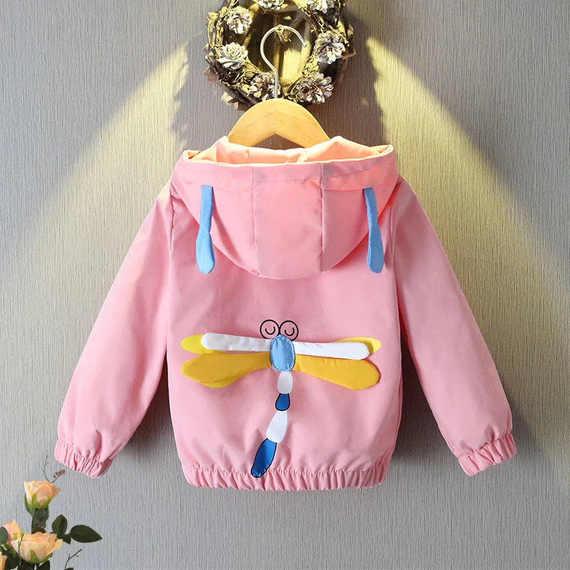 

1 2 3 4 5 6 Years Girls Coat Spring Autumn Hooded Zipper Kids Jacket Windbreaker Cartoon Outwear Children Clothing Birthday Gift