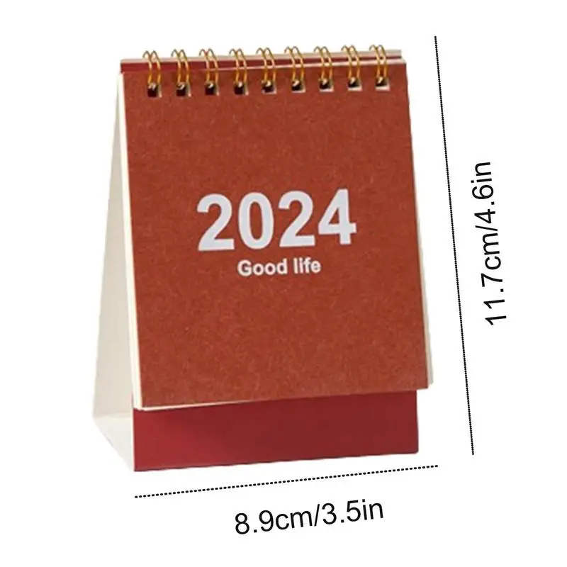 Портативный настольный календарь, учебный год, ежемесячный календарь, маленький настольный календарь, календарь с двойным проводом, крошечный календарь для