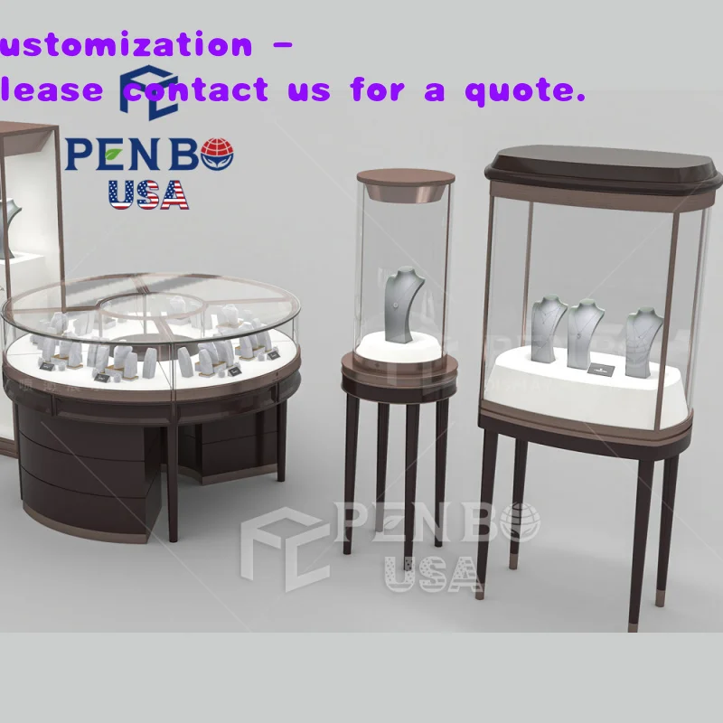 

custom.New Design Modern Round Jewelry Display Counter Wooden Jewellery Furniture Jewellery Counters Sale