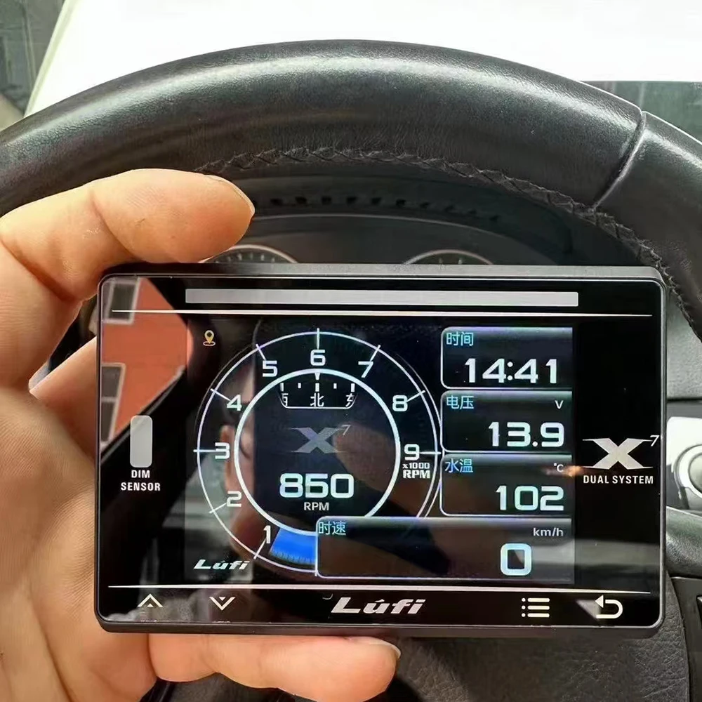 Neues Head-up-Display der vierten Generation LUFI X7 OBD-Instrument Wassertemperatur Abgastemperatur Turbogeschwindigkeit LCD-Messgerät – Detail 8