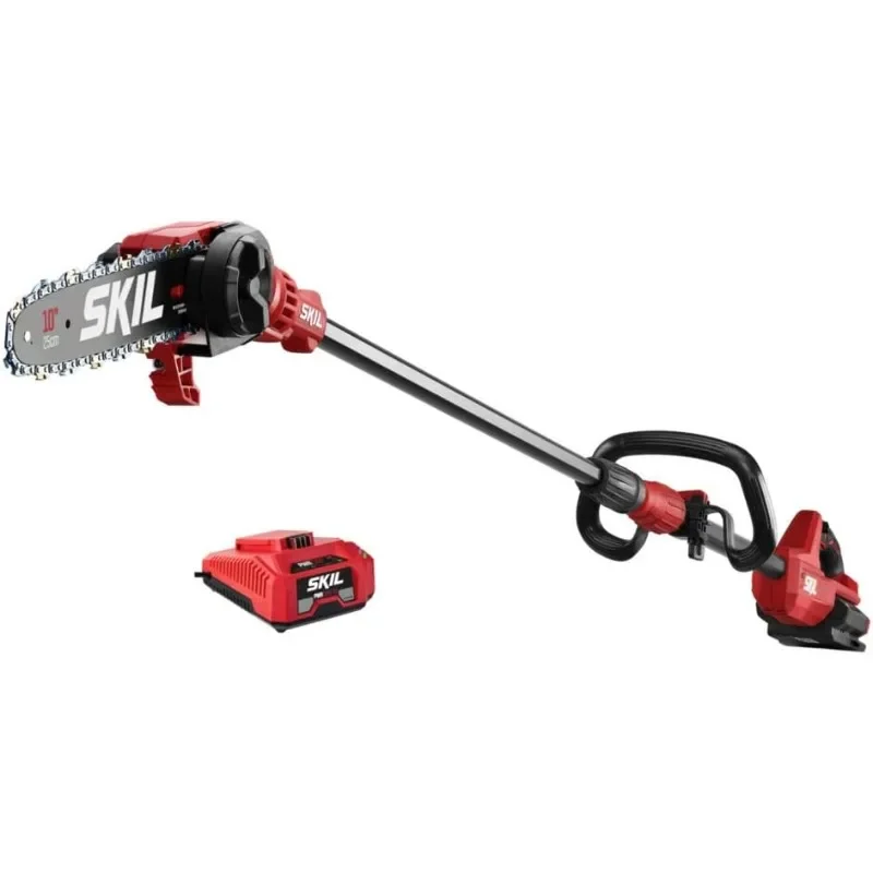 Brushless 40V 10'' Pole Saw Kit with Over 9ft. Telescoping Shaft & Angled Head, Includes 2.5Ah Battery and Auto PWR Jump Charger