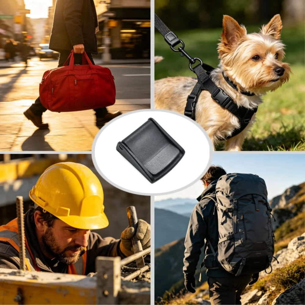 5-50 Stück/Packung Klemmschnallen aus Kunststoff, schwarz, Knebelverschluss für Rucksackgurte, Gurtband, 5/8 Zoll, 3/4 Zoll, 1 Zoll, 1-1/4 Zoll, 1-1/2 Zoll, 2 Zoll – Detail 7