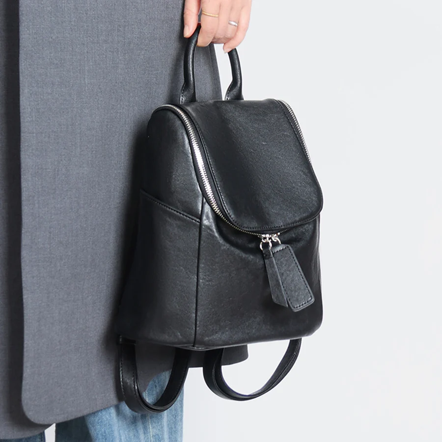 College Style Women Cowhide Backpacks Female Small Shoulder Bags Sac a Dos Casual Travel Ladies Commuting Mochilas School Bags