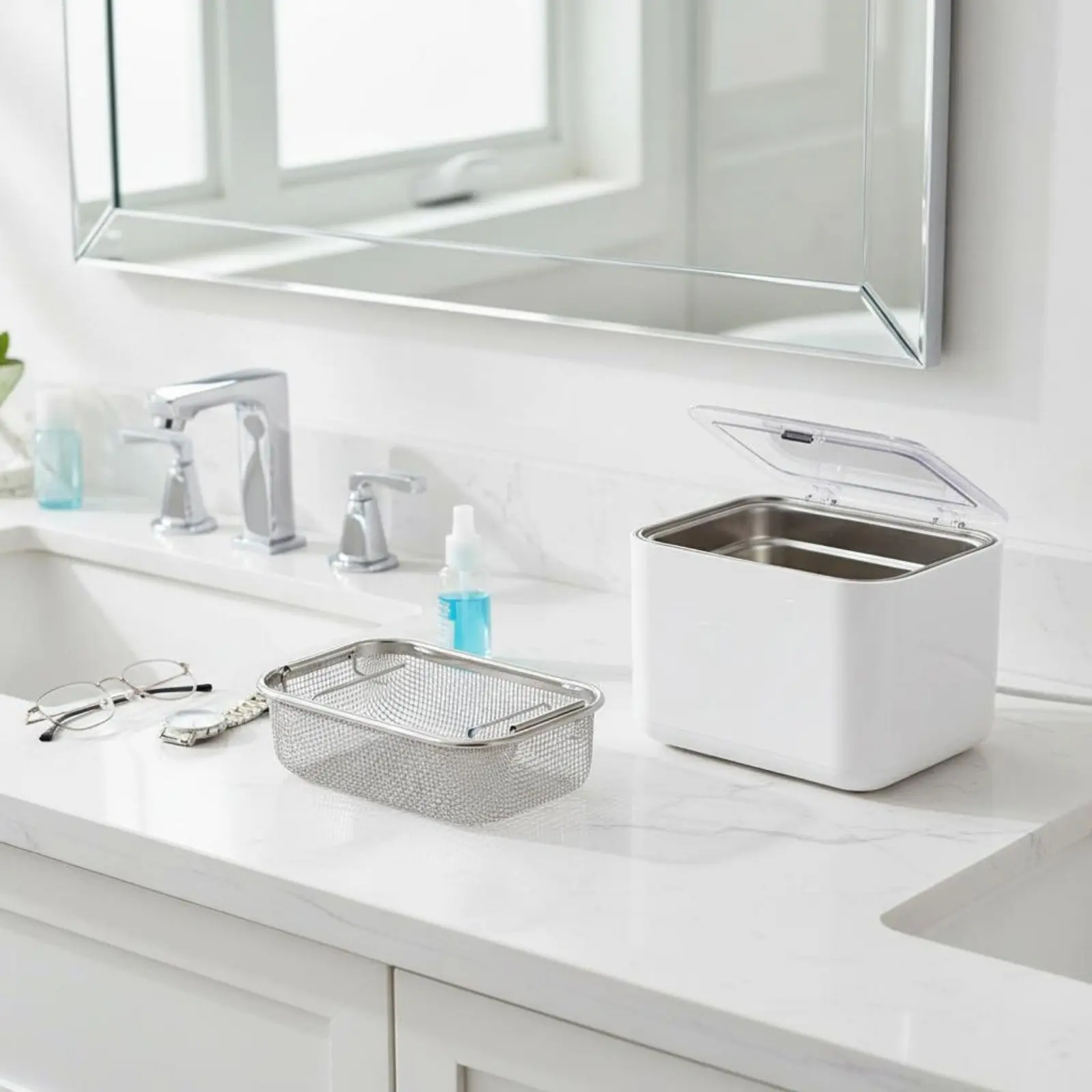 Cleaner Basket Stainless Steel Cleaning Basket Electropolished Finish Jewelry Cleaning Tray for Watchmakers, Hobbyists