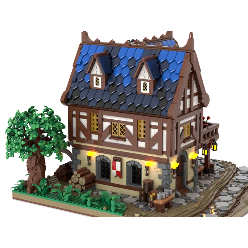 4783PCS MOC middeleeuws gebouw huis tavern model DIY puzzel montage bouwstenen speelgoed kinderverjaardagscadeau