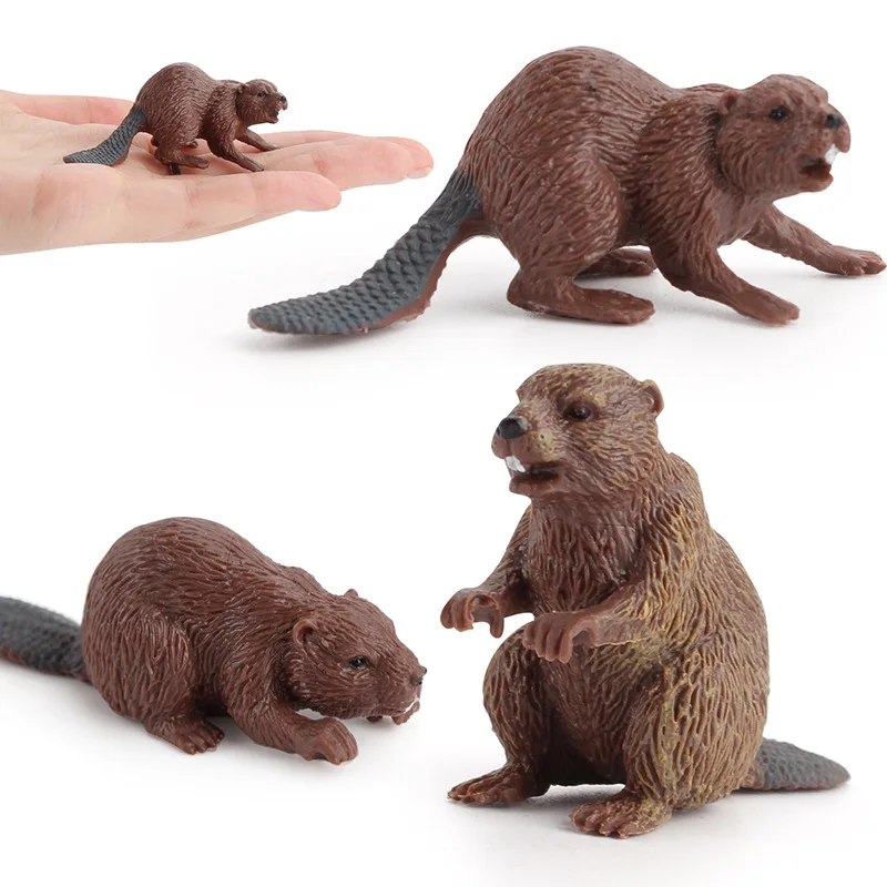 Simulation Forest Wild Animal Model Beaver Figure Plastic Toy Figurine Gift For Kids High Quality Children Toys