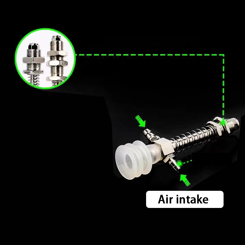 Pneumatic Vacuum Suction Cup Manipulator 7mm Mounting Head Accessories Silicone Suction Nozzle Injection Molding Machine Robot