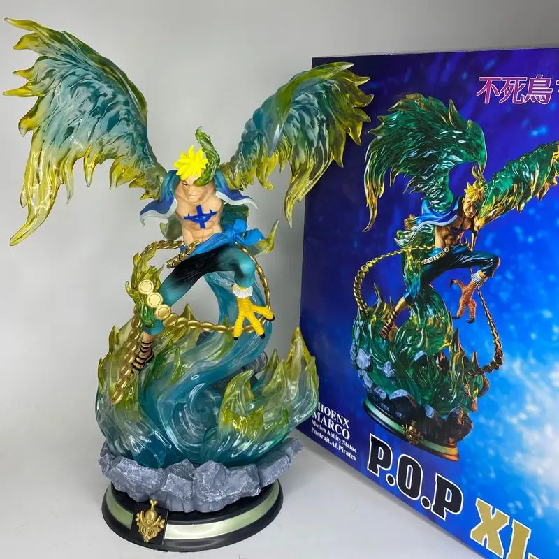 

Коллекционная фигурка One Piece Marco The Phoenix Gk со светодиодной подсветкой, аниме-статуэтка, модель для декора рабочего стола и дома, для взрослых
