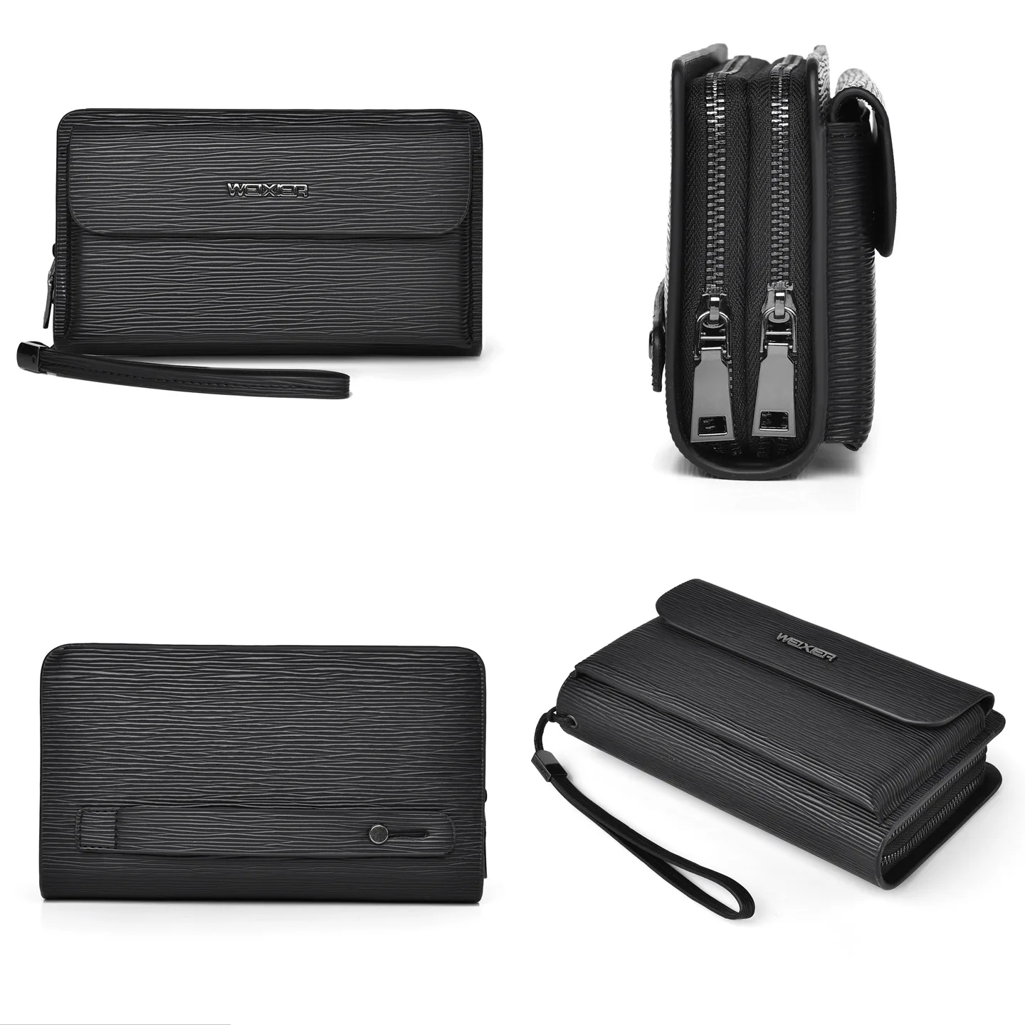 New Men's Magnetic Clutch Wallet Large Capacity Pull-Out Premium Handbag Money Clip Card Holder Organizer