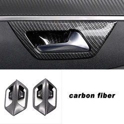 carbon fiber Car Door Bowl Handle Frame Trims for Peugeot 3008 5008 2017 2018 2019 2020 2021 2022 gt Chrome Decoration Styling