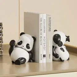 Cartoon Bear Bookend Panda Figurine Cream Style Home Decorations Living Room Hallway Wine Cabinet Bookcase Home Christmas Decor