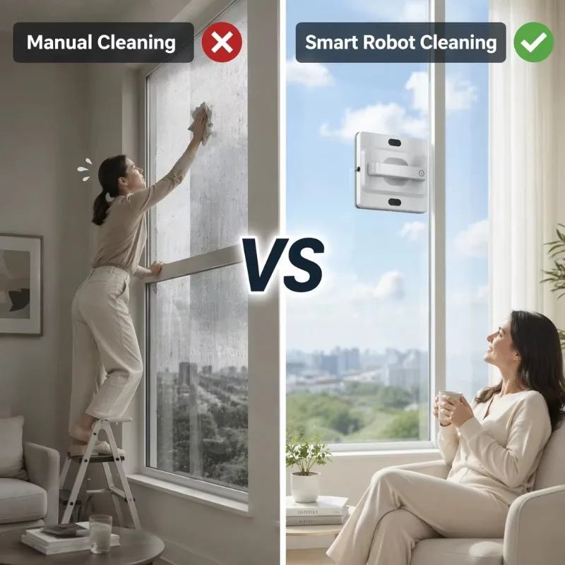 Airo 5000pa Brushless Water Spray Function Remote Control Window Cleaning Robot Automatic Glass Cleaner Robot