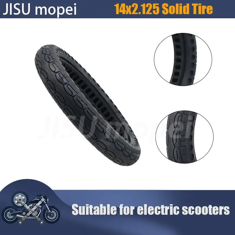

Off Road Tires 14x2.125 Solid Tire Rubber Honeycomb Tyre Compatible With 14 Inch Scooter Wheel