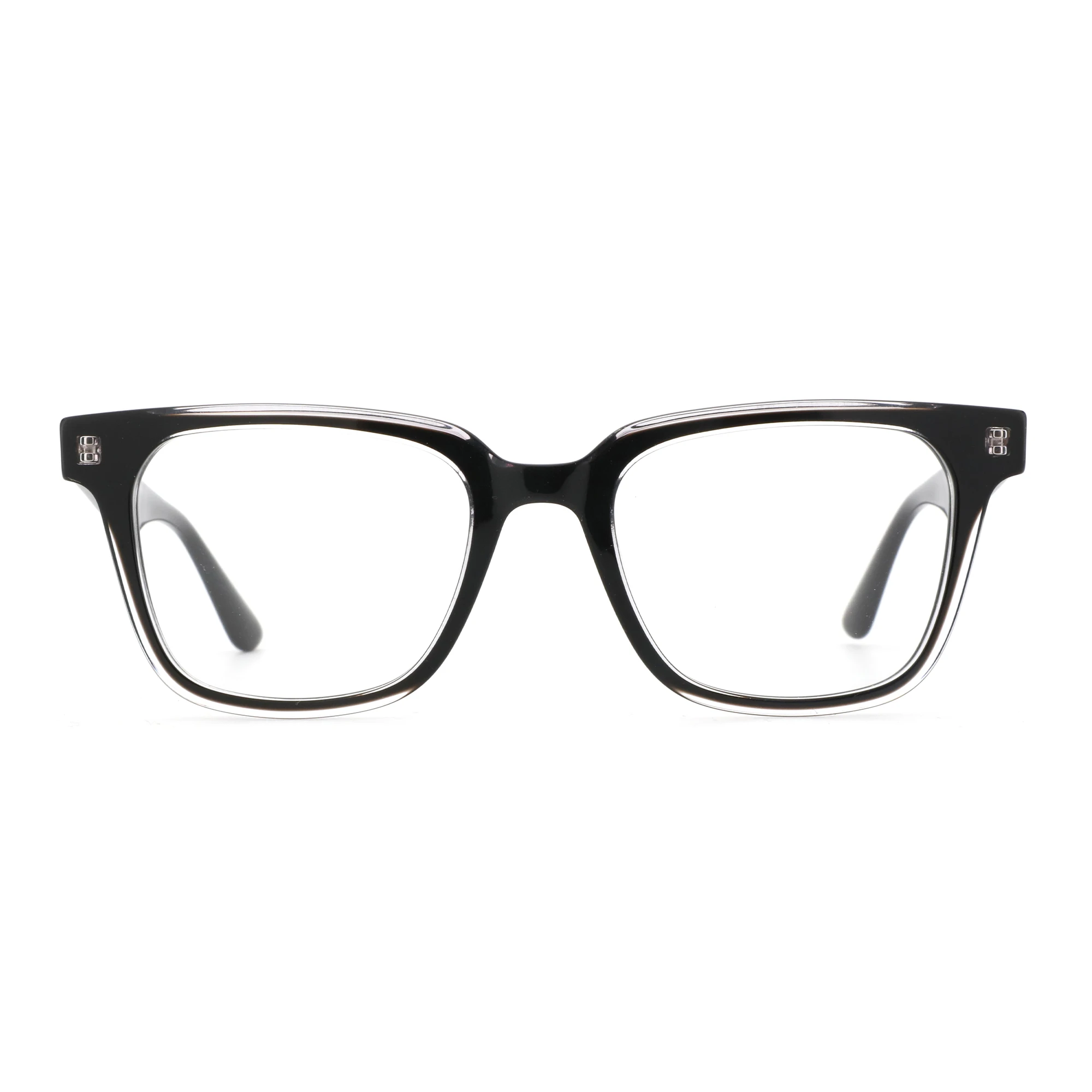 

ZENOTTIC Classic Orange Square Optical Glasses Frame Rivets Eyewear Non-Prescription Handmade Acetate Man Eyeglasses