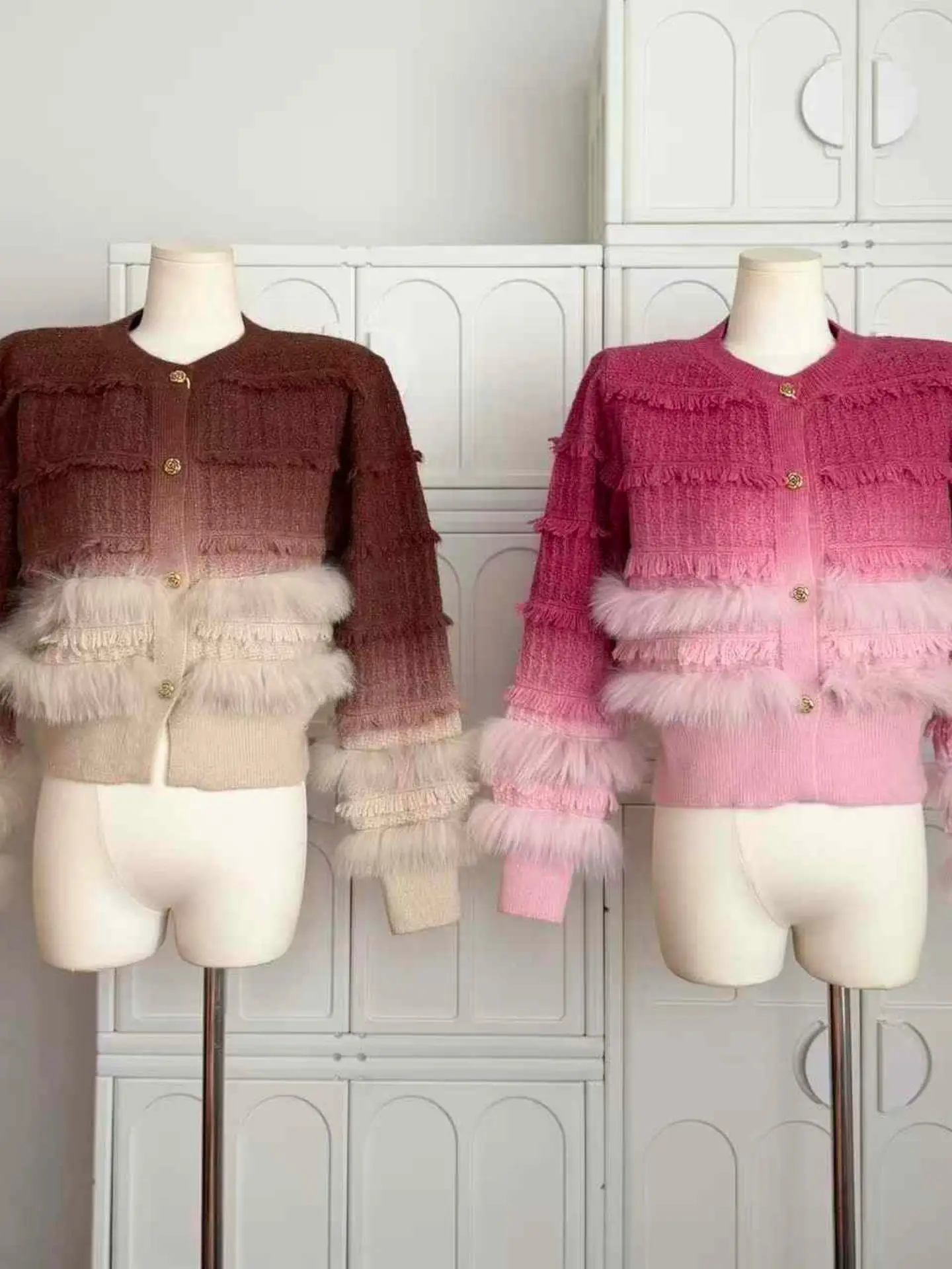 

2025 Winter New adient Slim Fit Knitted Faion High-End Feel Open Cardigan Women's High Aosphere Sweater Jaet