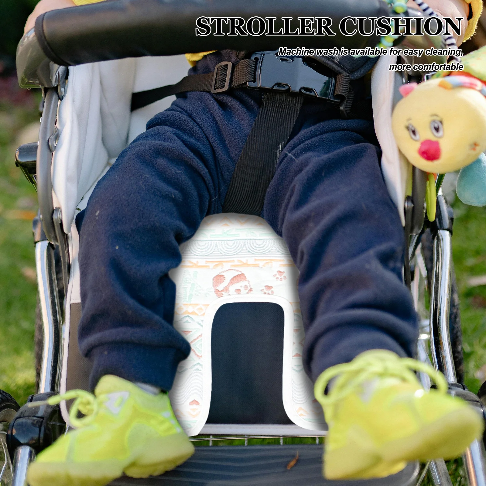 

2pcs Baby Stroller Cushion Reversible Thick Padded Seat Liner Universal Fit For Infant Car Seat High Chair Cooling Pad Machine