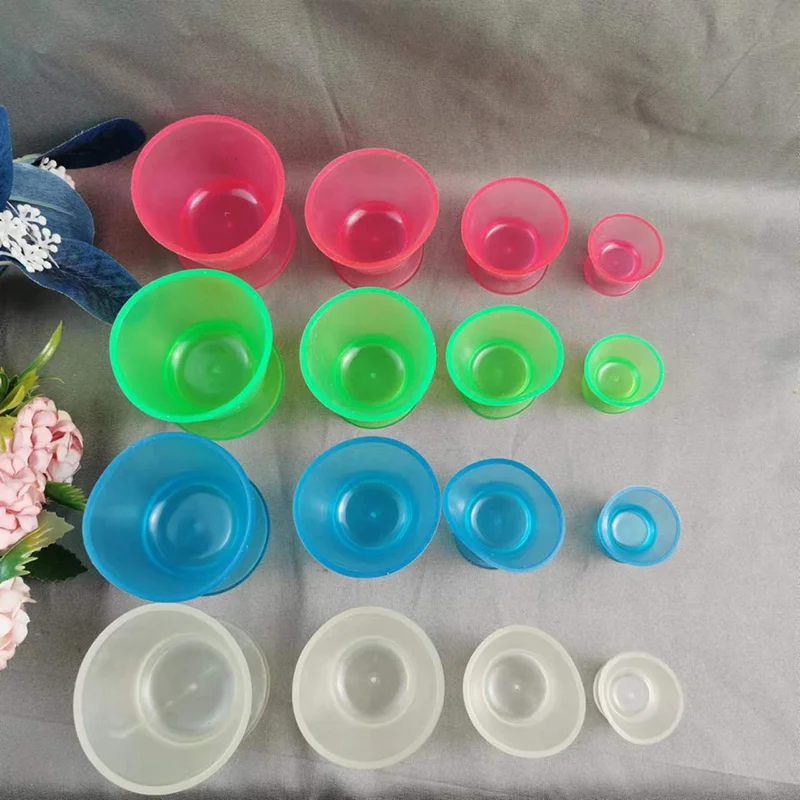 4pcs/set Dental Plaster Mixing Bowl Silicone Mixed Flexible Mixing Bowl Transparent Rubber Leather Bowls S/M/L Dentistry Tools