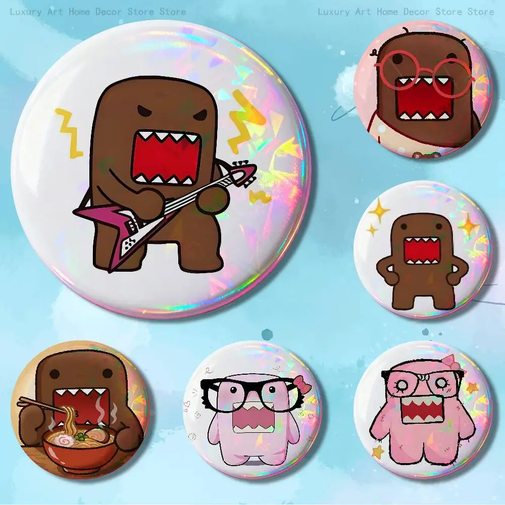 

Cute D-Domo K-kun 58mm 44mm HD Print Brooch Badges Pretty Derby Round Display Brooches Lapel Pins