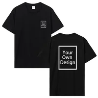Coton personnalisé impression personnalisée à manches courtes T-shirt été hauts t-shirts bricolage votre Photo ou Logo coton T-shirt hommes vêtements 1