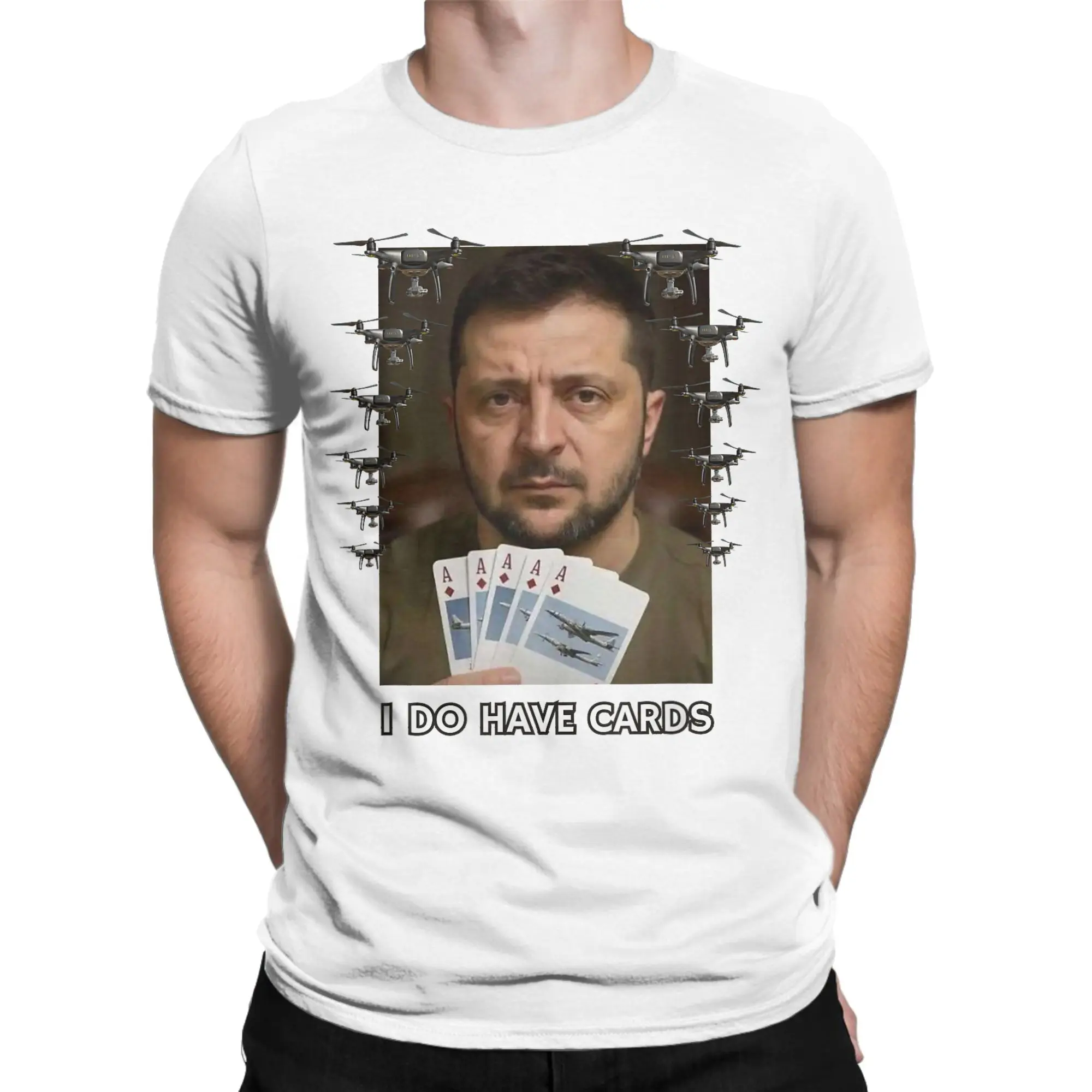 أوكرانيا لدي بطاقات Zelensky الرجال تي شيرت الأوكرانية روح الدعابة تيز قصيرة الأكمام طاقم الرقبة تي شيرت 100% ملابس قطنية كبيرة الحجم