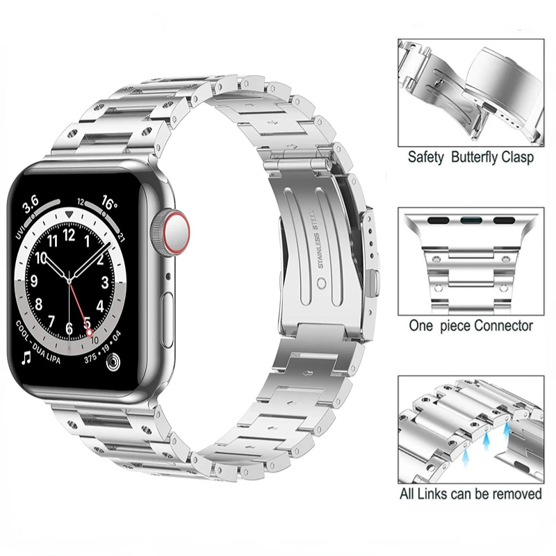 

Metal strap For Apple watch Ultra 49mm 8 7 45mm 41mm Men's stainless steel wristband For iwatch series 6 5 4 3 SE 44mm 42mm 40mm