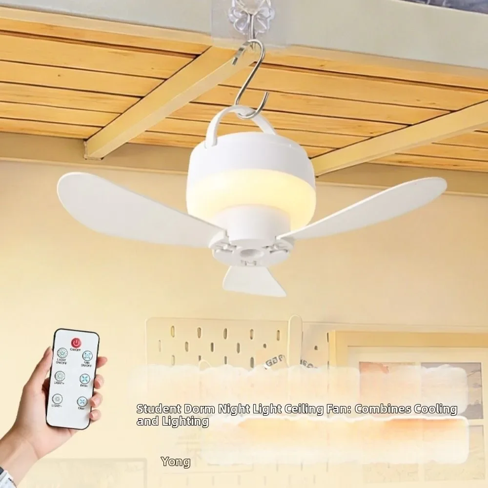 Ventilador de techo de funcionamiento silencioso, luz de ventilador colgante recargable por USB, ahorro de energía, con control remoto, lámpara de techo inteligente