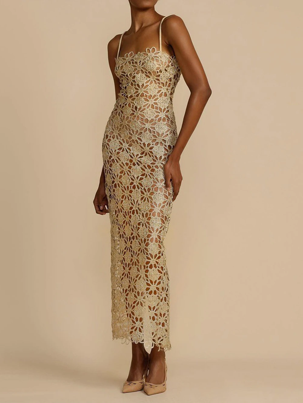 2025 Herfst Nieuwe Stijl Elegante Retro Stijl Geborduurde Bloem Splicing Taille Afslanken Hoge Taille Hemdje Jurk